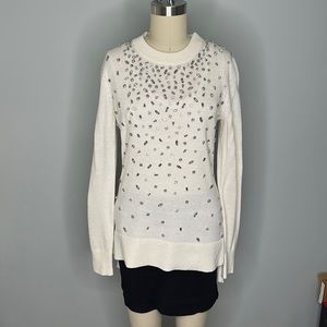 Michael Michael Kors Bejeweled Sweater - size Small - Ivory / Cream
